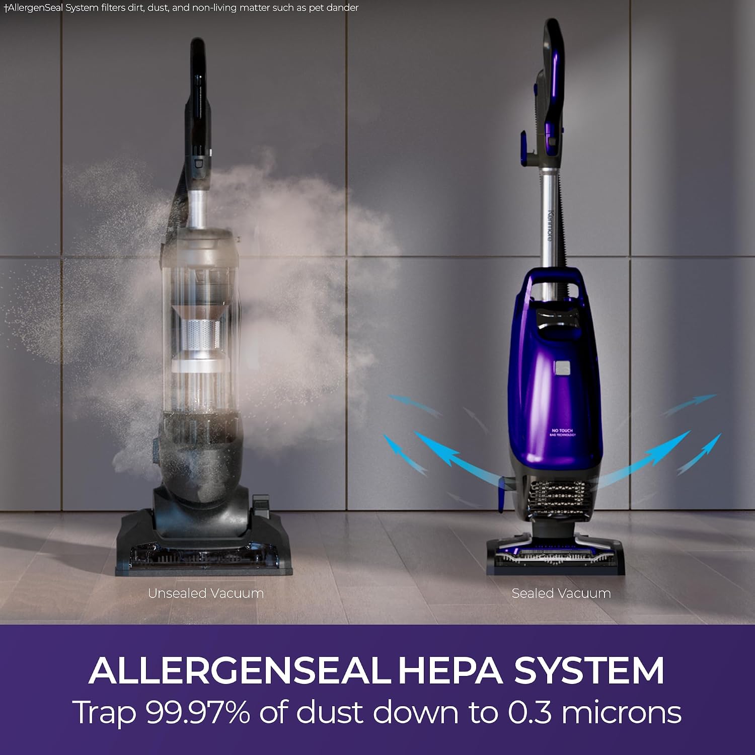 Kenmore BU4018 Intuition Bagged Upright Vacuum Lift-Up Carpet Cleaner 2-Motor Power Suction with HEPA Filter,3-in-1 Combination, Upholstery Tool for Hardwood Floor, Pet Hair, Purple