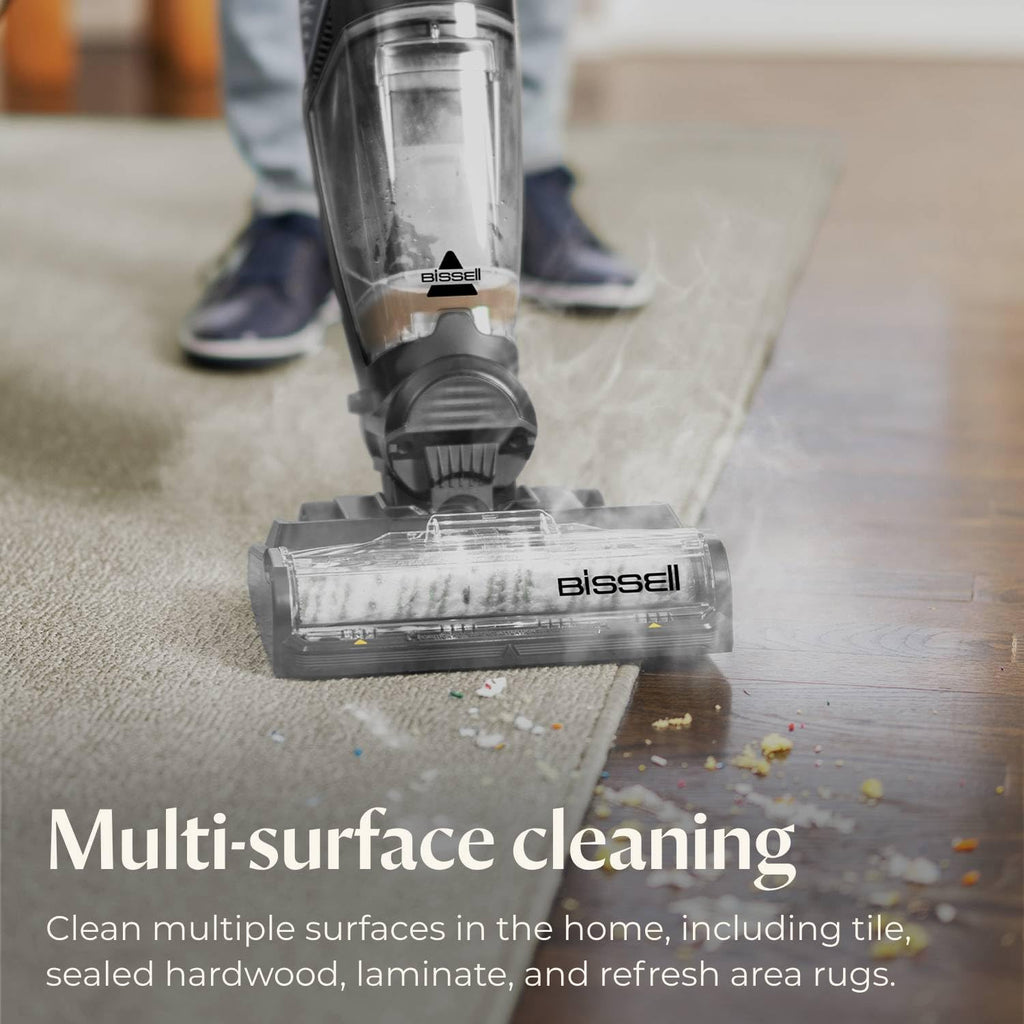Bissell CrossWave HydroSteam Steam Mop, 3-in-1 Wet Dry Vacuum Mop with Steam Function, Hard Floor Cleaner Machine with Sanitize Formula, 35151