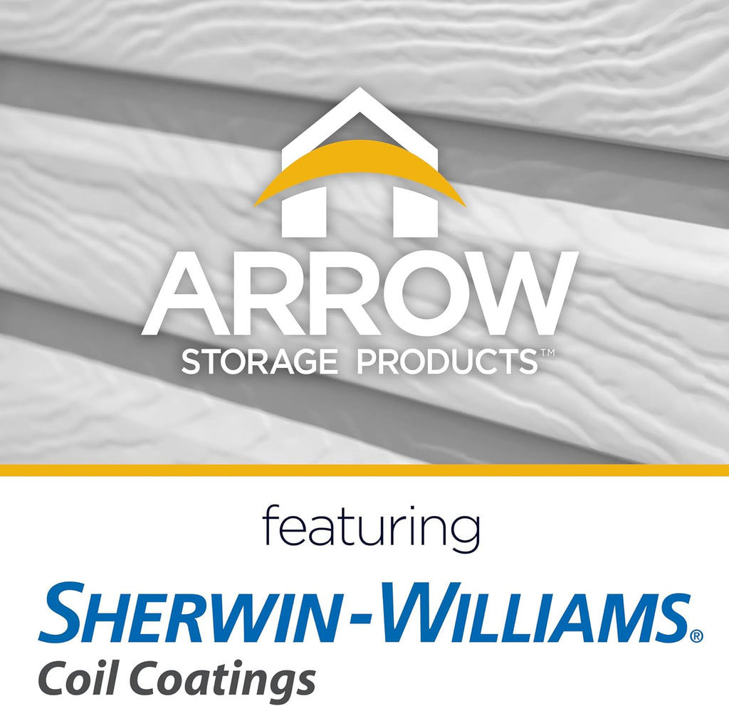 Arrow Select 10' x 12' Outdoor Lockable Steel Storage Shed Building, Flute Grey