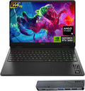 HP Omen RTX 5060 Gaming Laptop, 16.1' FHD+ 144Hz, AMD Ryzen 9 8940HX, 32GB DDR5 RAM, 2TB SSD, RGB Backlit KB, RJ-45, Bundle with Thunderobot 7 in-1 USB-C Hub, Black, Windows 11 Home