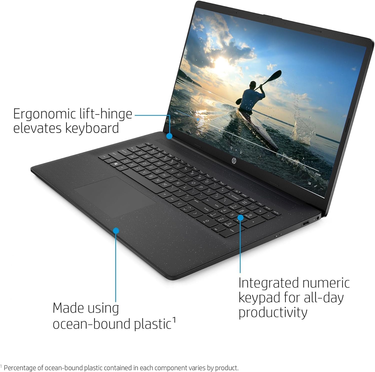 HP 17 Laptop (17.3' HD+ BrightView, Intel 10-Core i7-1355U, 16GB RAM, 512GB SSD, Narrow Bezel) for Business, Enterprise, Students, Long Battery Life, Wi-Fi 6, IST Hub, Webcam, Fast Charge, Win 11 Pro