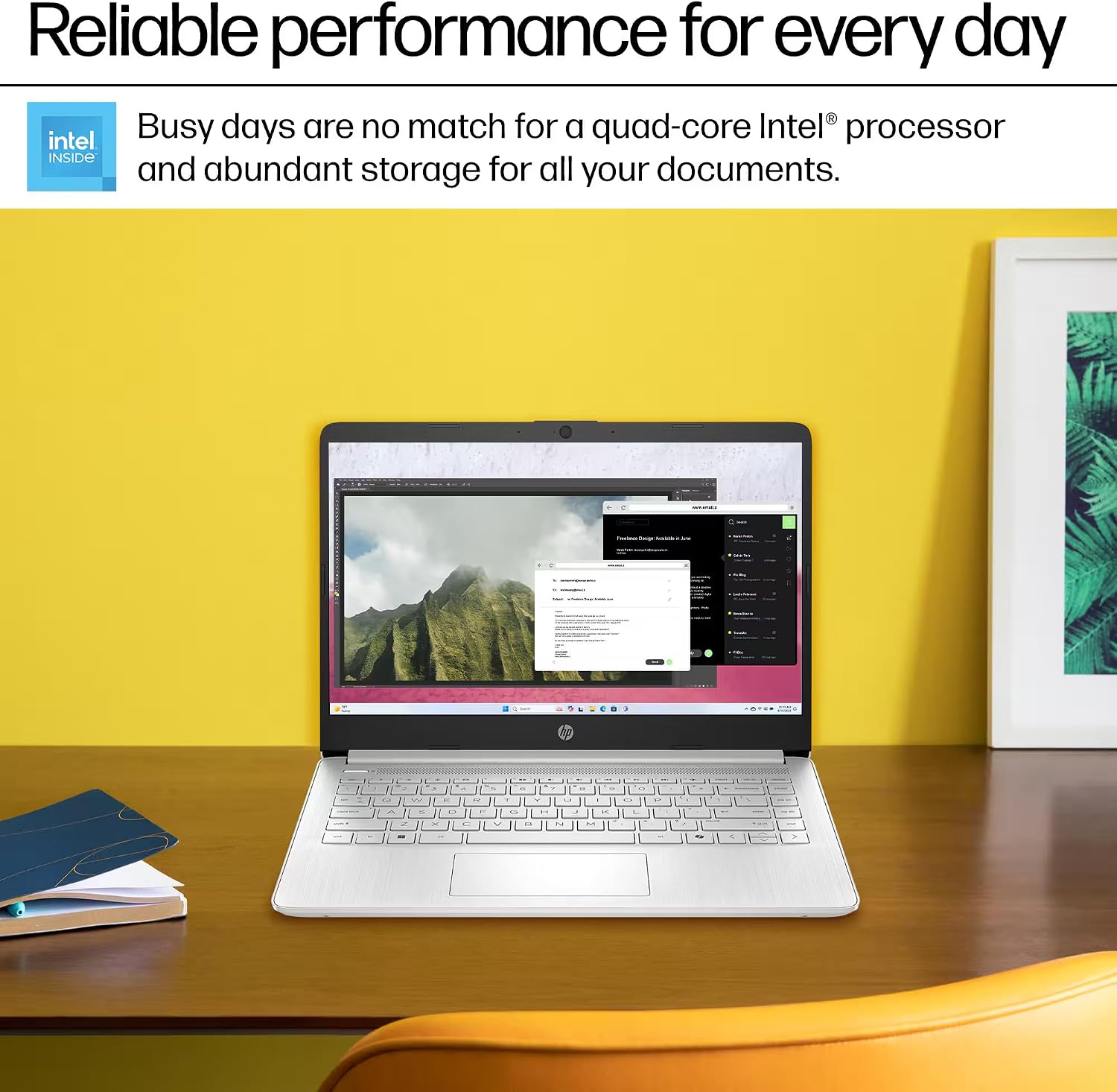 HP 14' Laptop Computer 2025-2026 Business Student, Copilot AI, Lifetime Office, 4-Core Intel CPU, 8GB RAM, 628GB Storage (128GB UFS +500GB Ext), Wi-Fi 6, 10+ Hrs, MarxsolAccessory, Win 11 Pro, Silver