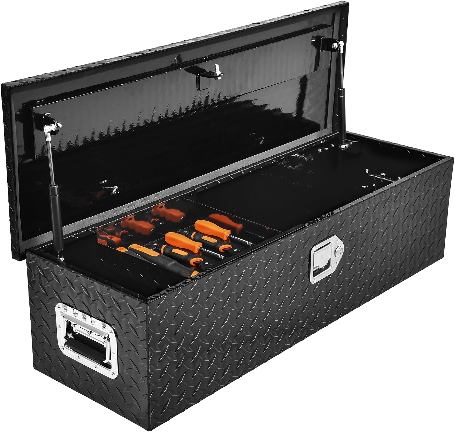 YITAMOTOR 39 Inch Truck Bed Tool Boxes Heavy Duty Aluminum with Sliding Shelf,Diamond Plate ToolBox for Pick Up Truck RV Trailer, Chest Storage Organizer with Lock and Keys