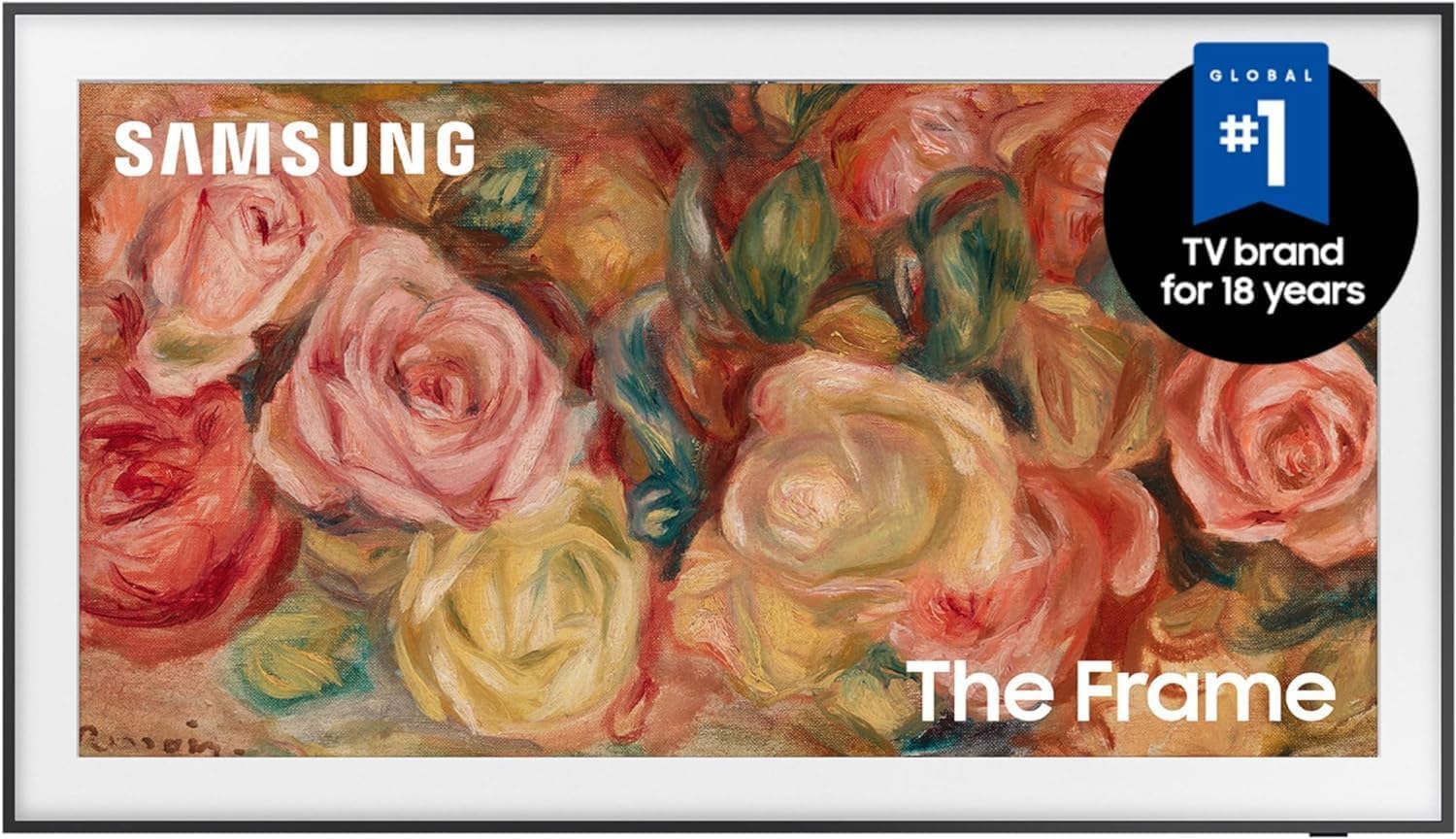 SAMSUNG 65-Inch Class QLED 4K LS03D The Frame Series Quantum HDR Smart TV (QN65LS03D, 2024 Model) + Free White Bezel Value $199 - VGSCFA65BWTB