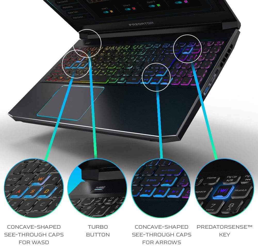 Acer Predator Helios 300 Gaming Laptop, Intel i7-10750H, NVIDIA GeForce RTX 3060 Laptop GPU, 15.6' Full HD 144Hz 3ms IPS Display, 16GB DDR4, 512GB NVMe SSD, WiFi 6, RGB Keyboard, PH315-53-71HN