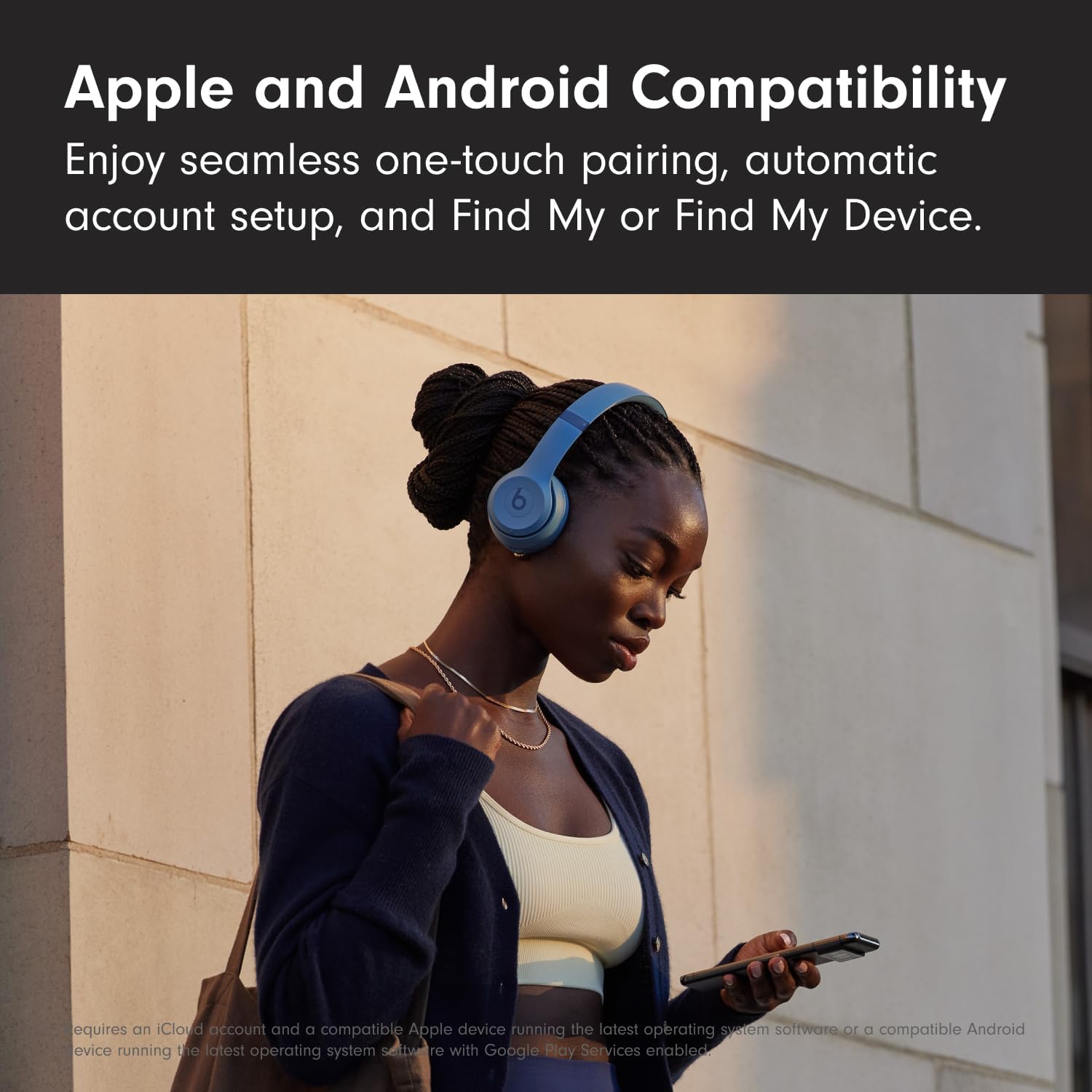 Beats Solo 4 - Wireless Bluetooth On-Ear Headphones, Apple & Android Compatible, Up to 50 Hours of Battery Life - Slate Blue (Renewed)