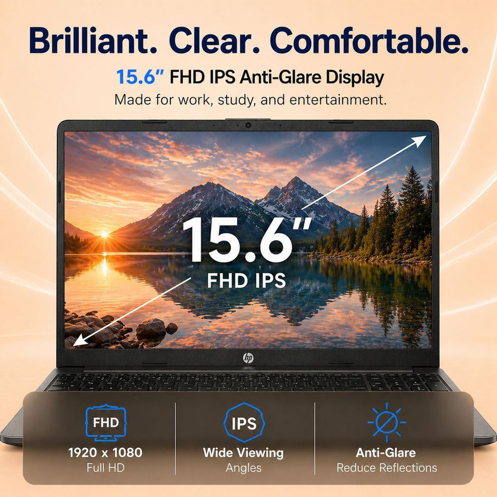 HP 255 G10 Business Laptop • AMD Ryzen 7 7735U • 15.6' FHD IPS Display • Dedicated Copilot Key • 16GB DDR5 RAM • 256GB SSD • HDMI • Wi-Fi 6 • BT 5.4 • Fast Charging • Windows 11 Pro • WOWPC USB