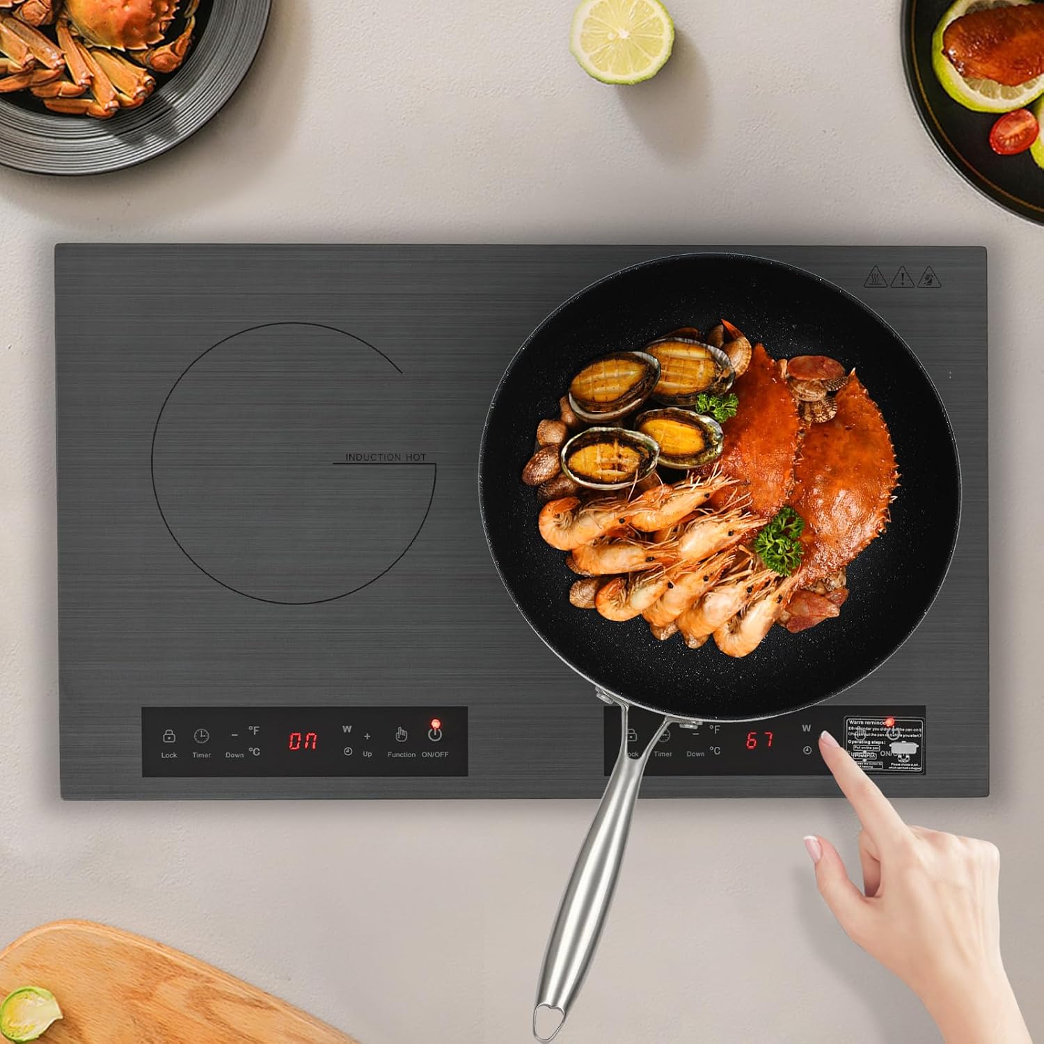 Induction Cooktop,Portable Induction Cooktop Countertop Burner,Professional Countertop Induction Cooktop with Timer, 0-3H,Overheating Protection (4000W)