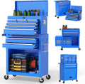 On Shine 8 Drawer Rolling Tool Chest, Large Capacity Rolling Tool Box with Wheels, Locking Mechanical Tool Chest, Portable Tool Box with Sliding Drawers for Garage Workshop and Tool Room (Blue)