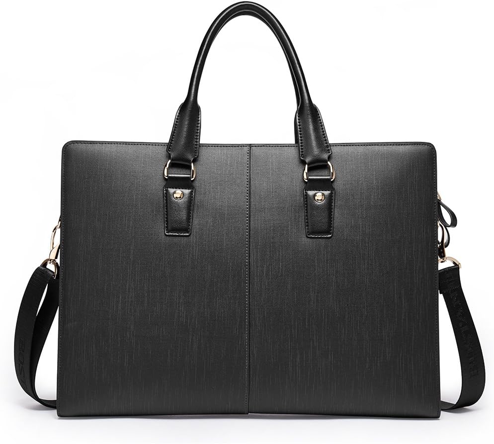 BOSTANTEN Leather Lawyers Briefcase Laptop Business Slim Bags for Men & Women