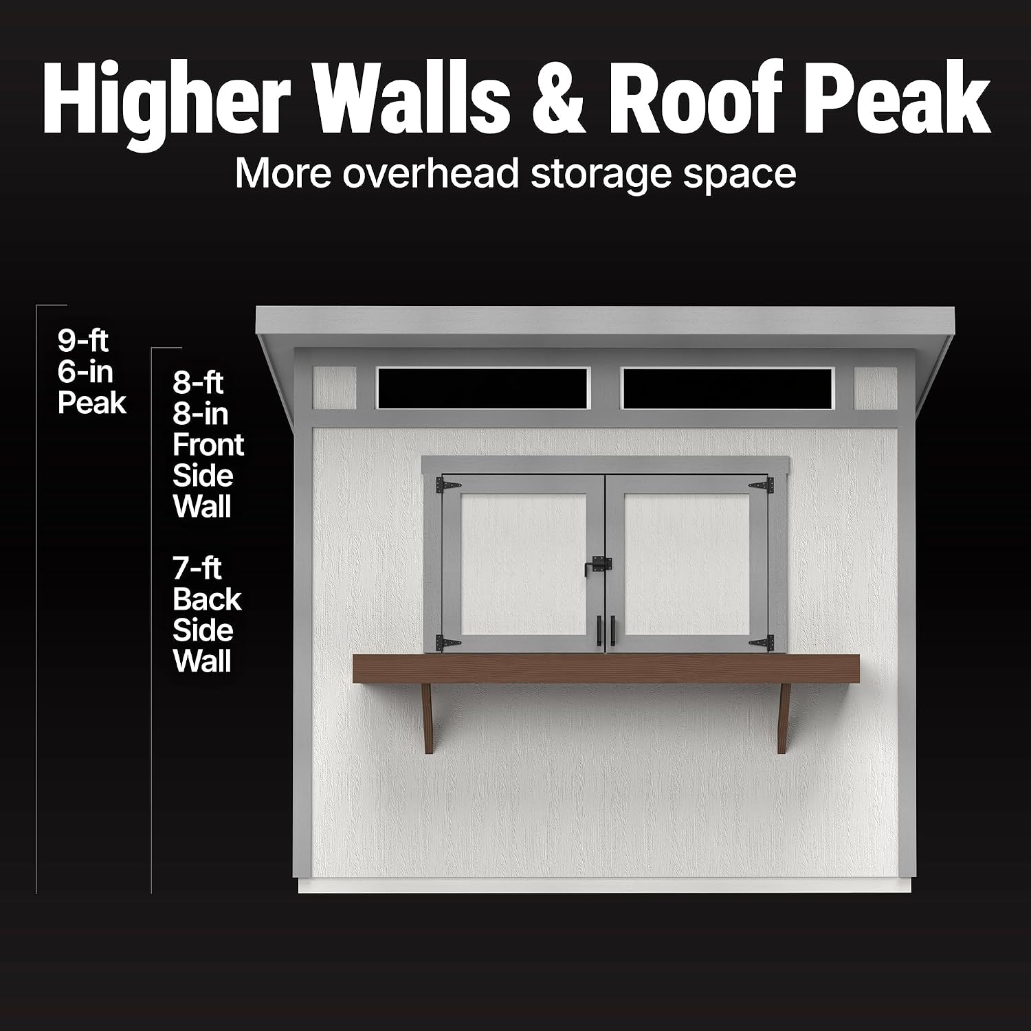 Handy Home Products Key West 10x8 Wooden Bar Shed with Complete Floor kit, 2x4 framing, Does not Include Paint and Roofing Shingles