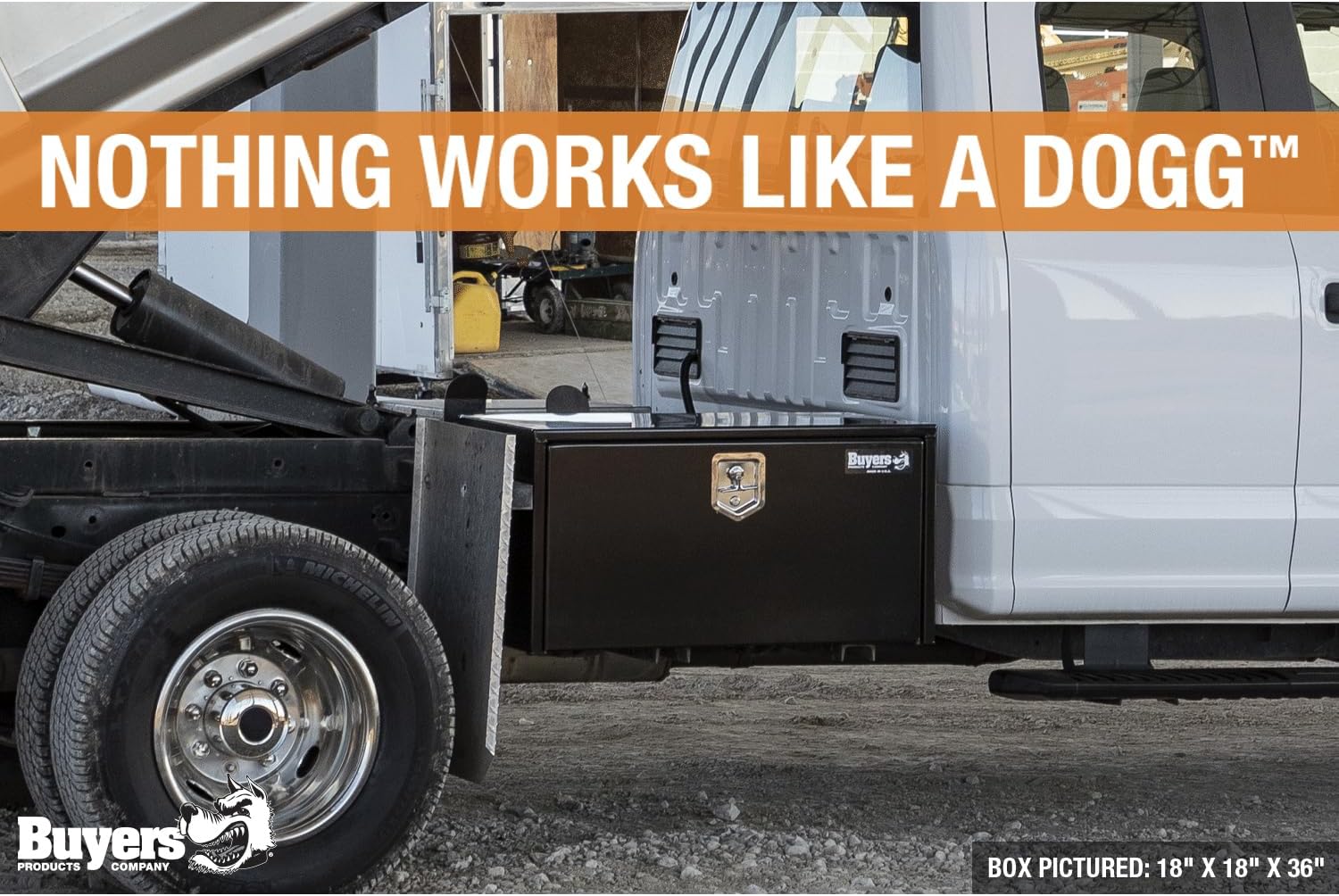 Buyers Products 1703330 Black Steel Underbody Truck Tool Box – 16 x 14 x 18 Inch - Truck Bed & Underbelly RV Storage Box, Locking T-Latch, Weather-Resistant, Heavy-Duty Flatbed Job Box, Made in USA