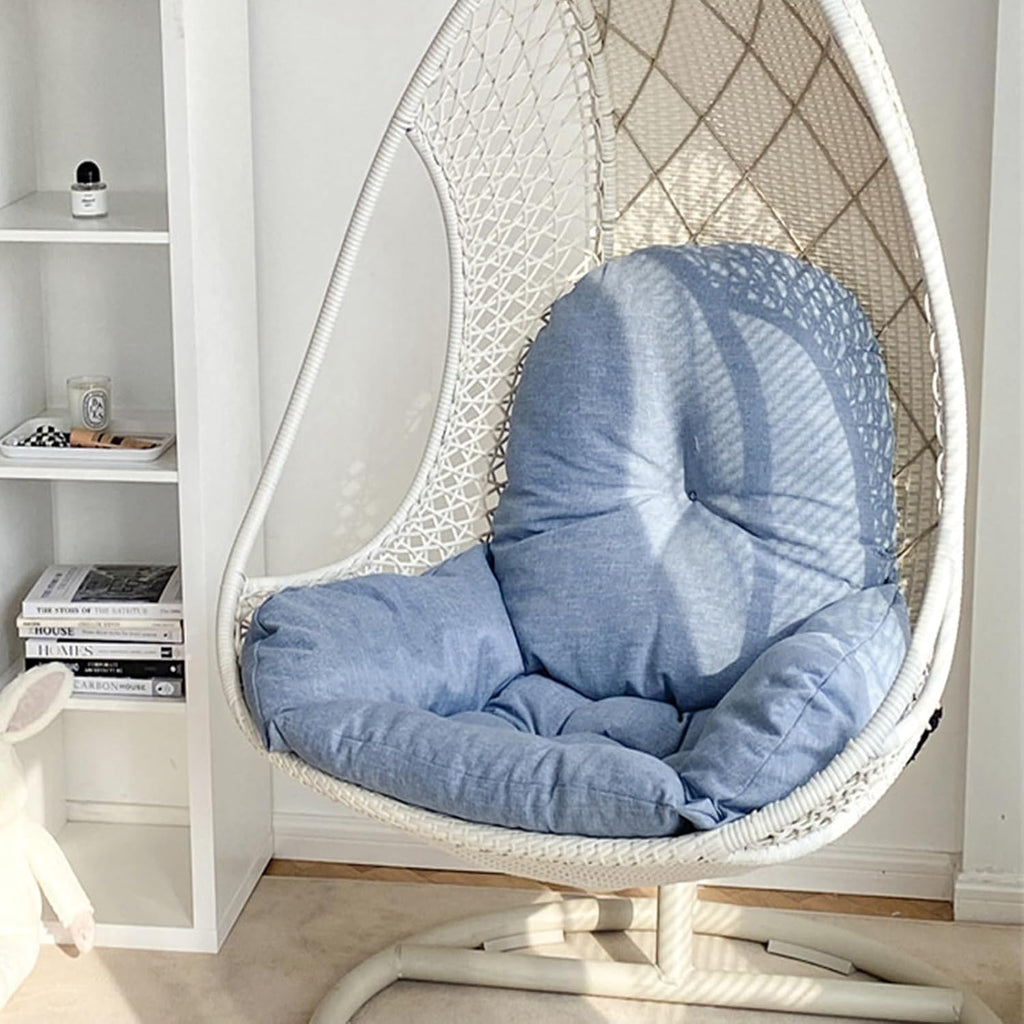 Hanging Basket Chair Cushion Widening and Thickening Egg Chair Cushion Comfortable and Breathable Swing Chair Cushions(Blue)