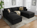 Txtin's Sectional Couches for Living Room U Shaped Cloud Couch with Ottoman Deep Plush 5 Seats Sofa Modern Sofa for Apartment