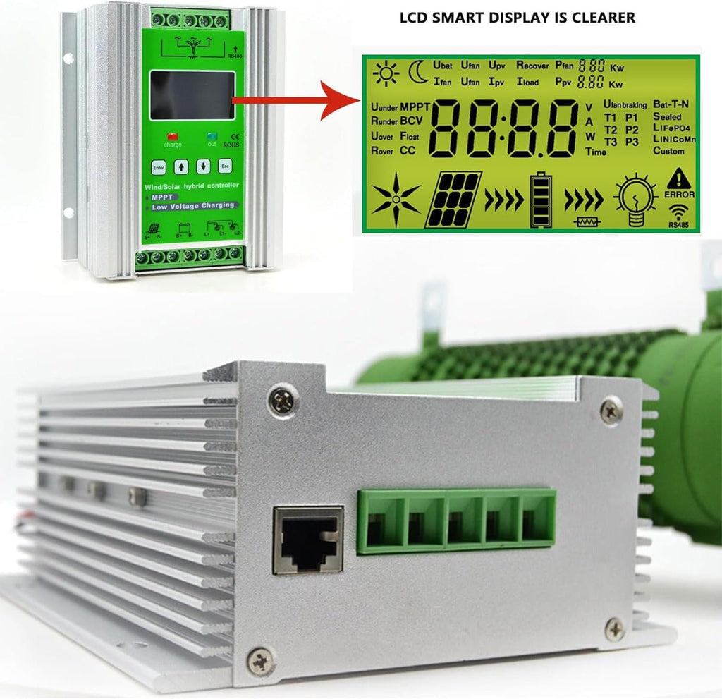 MPPT Wind Solar Hybrid Controller for Wind with Solar Panel Controller, Hybrid Mppt Boost Controller,Wind Turbine Generator Solar Panel Home Street Light Controlle,12V-4000w