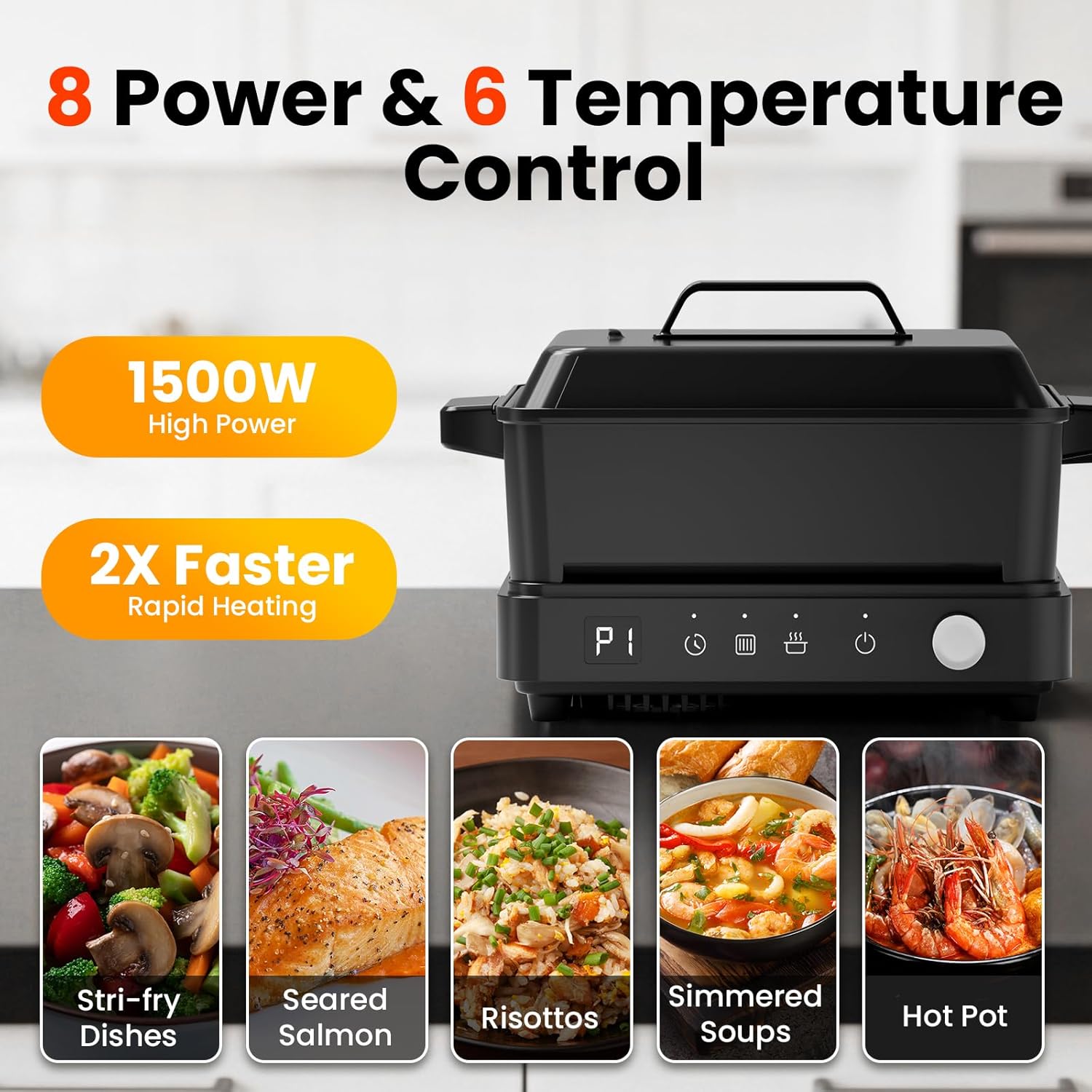 Induction Cooktop, Portable Induction Cooktop with 8L Cast Iron Cooking Pot and Cast Iron Pan& olayks.6 in 1 Automatic Nut Milk Maker, 20oz Soy Milk Maker Machine for Homemade Oat
