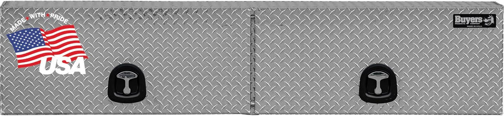 Buyers Products 1701351 Topsider Truck Tool Box, 16x13x72 Inch Diamond Tread Aluminum, Dual Flip-Up Doors, Locking Compression Latches, Weather Resistant, No-Drill Mount, Made in USA