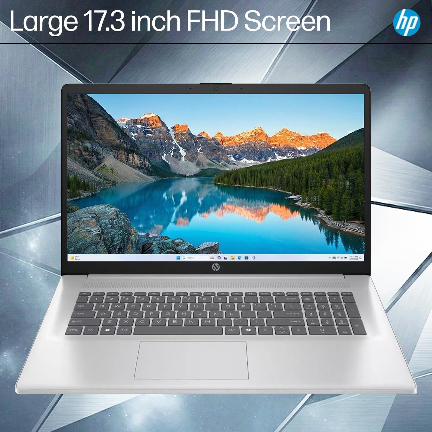 HP 17.3' FHD Business Laptop 2025/2026, Intel 13th 10-Core i7-1355U (Up to 5.0 GHz), 16GB RAM, 1TB SSD, Long Battery Life, USB-C, Wi-Fi 6, HDMI, Copilot Key, Windows 11 Home, WOWPC USB, w/o Earbuds