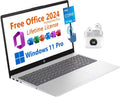 HP 15.6' Business Laptop, Free Microsoft Office 2024, FHD Touchscreen, Intel 10-Core i5-1334U Upto 4.6 GHz, 8GB RAM, 256GB SSD, 6.5 Hours Battery, WiFi 6, Windows 11 Pro, Toree Wireless Earbuds
