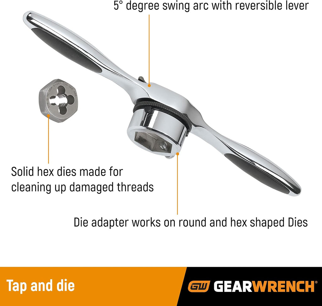 GEARWRENCH 77 Piece SAE/Metric Ratcheting Tap and Die Set -3887