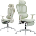 Ergonomic Mesh Office Chair with Retractable Footrest - High Back Computer Chair, Lumbar Support, Adjustable Armrest and Headrest, Durable Base - Multifunctional Home Office Desk Chair for Adults