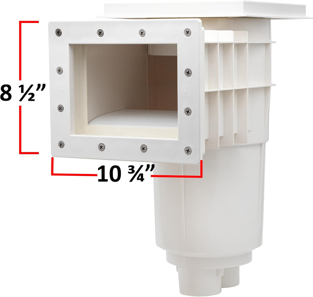Rx Clear Standard Thru-Wall Skimmer for Vinyl Liner Inground Pool | Made of Non-Corrosive Abs Plastic | Large Debris Basket & Multiple Plumbing Connections for Easier Access