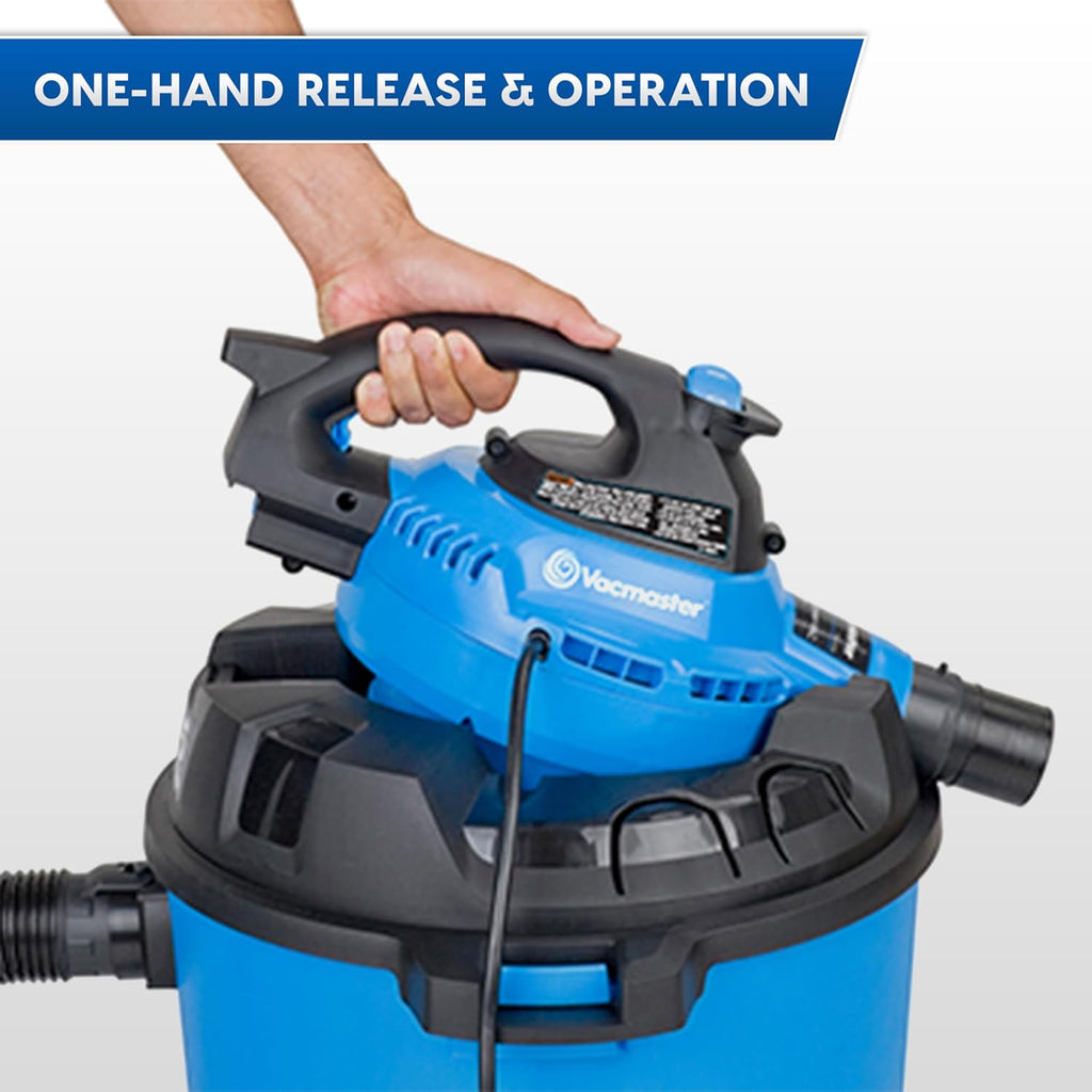 Vacmaster Blue Line 12-Gallon* 5 Peak HP† Wet/Dry Vacuum with Detachable Blower VBV1210