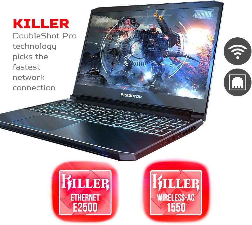 acer Predator Helios 300 Gaming Laptop PC, 15.6' Full HD 144Hz 3ms IPS Display, Intel i7-9750H, GeForce GTX 1660 Ti 6GB, 16GB DDR4, 256GB NVMe SSD, Backlit Keyboard, PH315-52-78VL