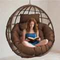Papasan Chair Cushion, Outdoor Hanging Egg Swing Chair Cushion, Tufted Thick Reading Nest Chair Cushion, Stylish Patio Chair Mat for Rocking Chair Seats