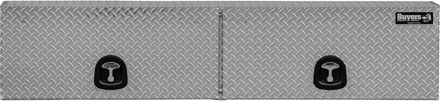 Buyers Products 1701351 Topsider Truck Tool Box, 16x13x72 Inch Diamond Tread Aluminum, Dual Flip-Up Doors, Locking Compression Latches, Weather Resistant, No-Drill Mount, Made in USA