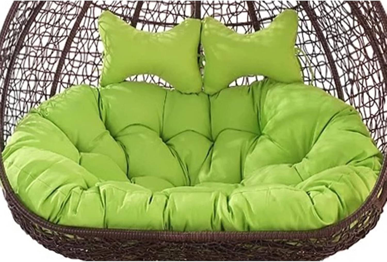 Replacement Double Egg Chair Cushion Outdoor Patio Wicker Loveseat Hanging Swing Egg Chairs for 2 Persons, Ideal for Patio, Backyard, Balcony - Hammock Swing Chair Cushion