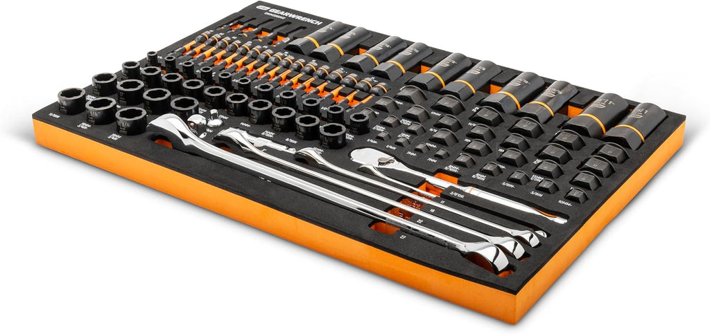 GEARWRENCH 97 Piece 1/4', 3/8', 1/2' Drive Bolt Biter Mechanics Tool Set in Foam Storage Tray - GWMSBBS02