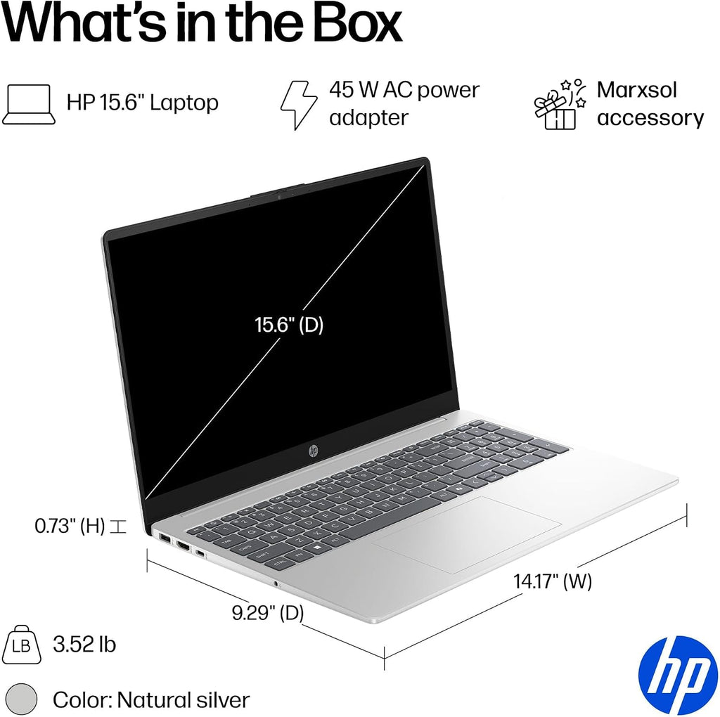 HP Ultra Performance Touchscreen Laptop 2025-2026 Business, Al Copilot, 10-Core Intel Core i7-1355U, 15.6' FHD, 16GB RAM, 1TB Storage (512GB SSD+500GB Ext), MarxsolAdd-on, Win 11 Pro, Lifetime Office