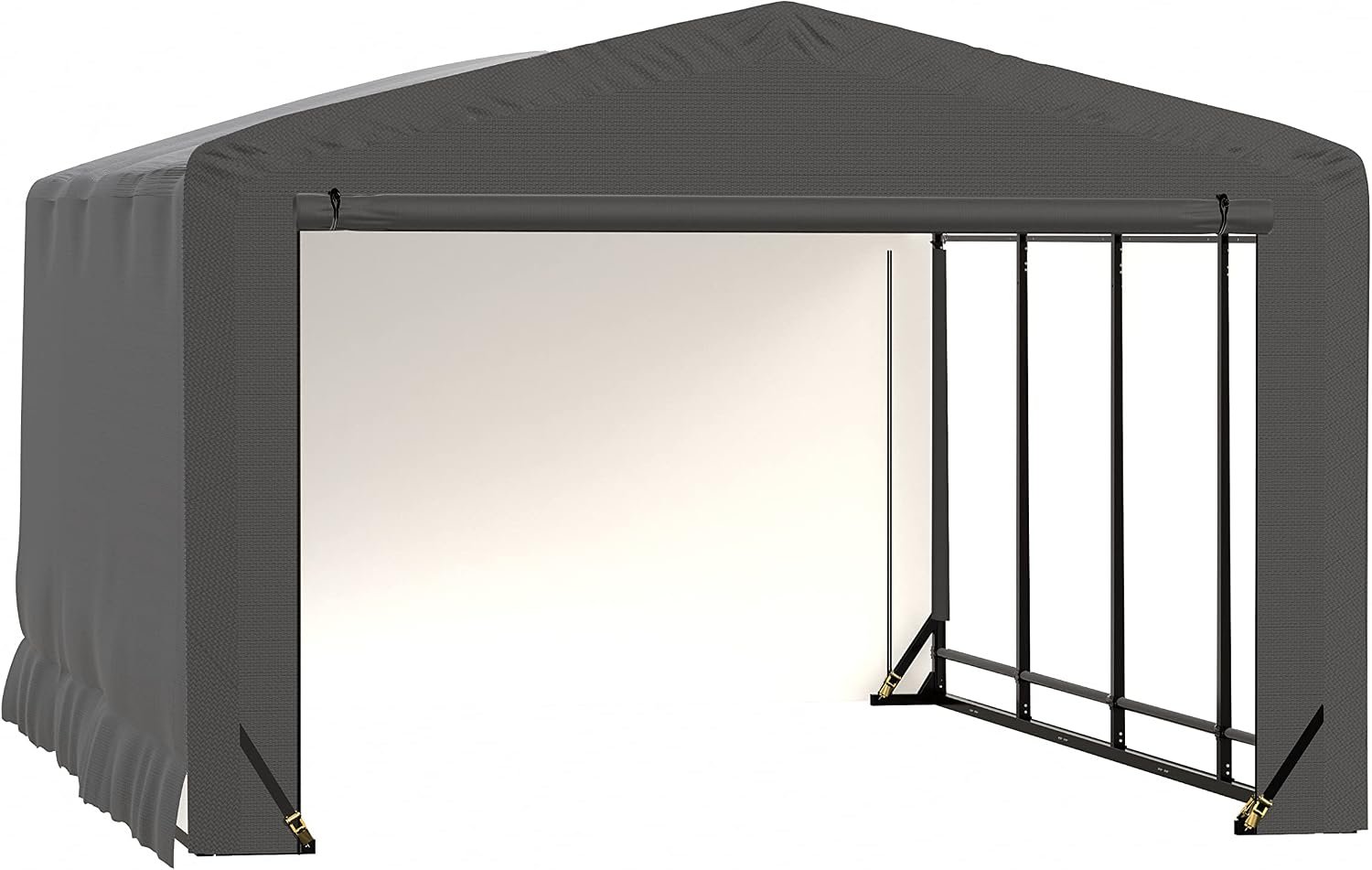 ShelterLogic ShelterTube Garage & Storage Shelter, 12' x 18' x 8' Heavy-Duty Steel Frame Wind and Snow-Load Rated Enclosure, Gray