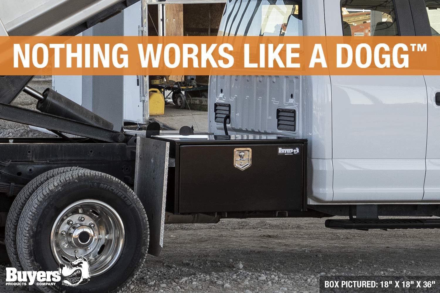 Buyers Products 1703320 Black Steel Underbody Truck Tool Box – 15 x 13 x 15 Inch - Truck Bed & Underbelly RV Storage Box, Locking T-Latch, Weather-Resistant, Heavy-Duty Flatbed Job Box, Made in USA