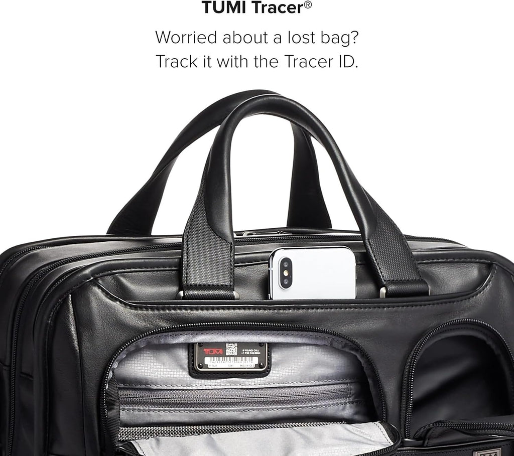 TUMI - Alpha Medium 15' Expansion Laptop Briefcase - Professional Briefcase for Commute or Travel - Padded Compartment Fits up to 15' Screen - Black Leather