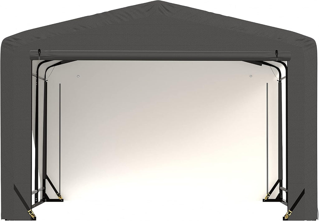 ShelterLogic ShelterTube Garage & Storage Shelter, 12' x 18' x 8' Heavy-Duty Steel Frame Wind and Snow-Load Rated Enclosure, Gray