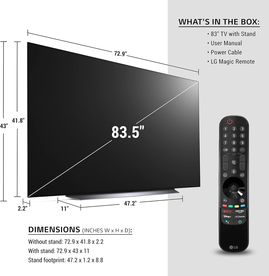 LG OLED83C1PUA / OLED83C1AUA Alexa Built-in C1 Series 83' 4K Smart OLED TV (2021) (Renewed)