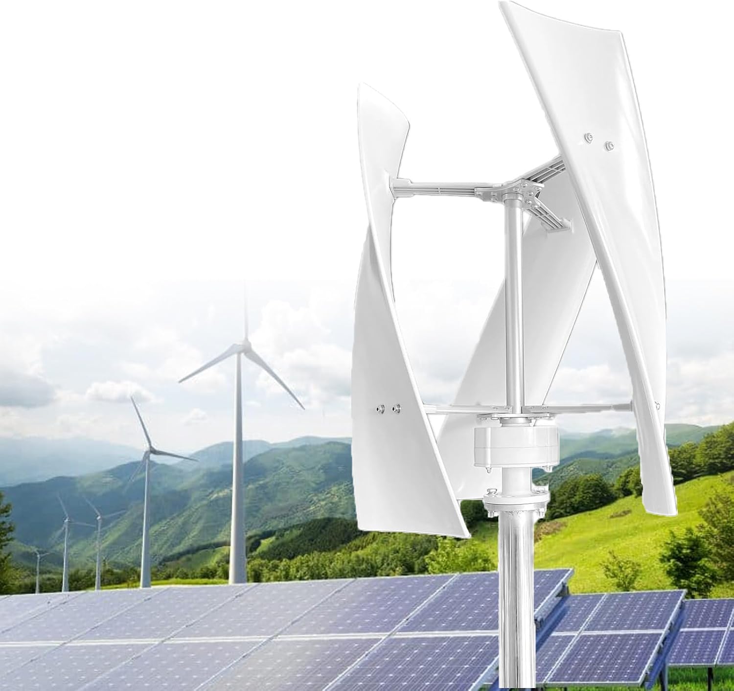 Wind Turbine Generator 3000W, 12V 24V with 3 Blades Wind Vertical Turbine Generator, AC Permanent Magnet Generator, Wind Turbine Kit,12V