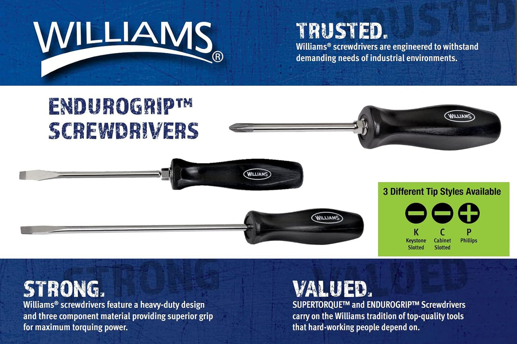 Williams JHW100P-19MD 19 Piece Endurogrip and Supertorque Premium Mixed Screwdriver Set