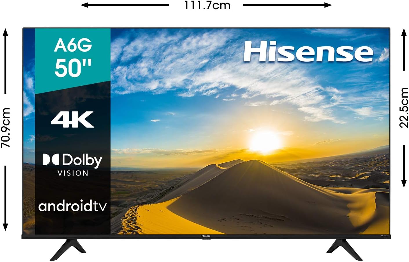 Hisense 50A6G 50-Inch 4K Ultra HD Android Smart TV with Alexa Compatibility (2021 Model)