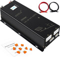 WZRELB 9000W 24V Pure Sine Wave Inverter,24 Volt DC to AC 120V 240V Split Phase Power Inverter,2*AC Hardwire Terminal,18KW Surge,High Efficiency up to 91.6% with LCD Display