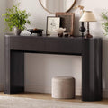 55 Inch Console Table with 2 Drawers, Fluted Entryway Tables with Storage, Sofa Table Behind The Couch, Hallway Tables, Mid-Century Modern Foyer Table for Entryway, Hallway, Living Room, Black