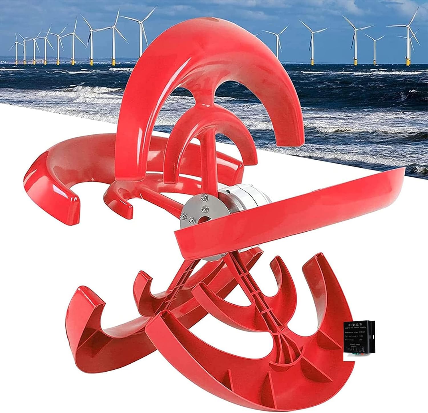 48v,HYZHANHONG High Efficiency 3KW Low Noise Vertical Wind Turbine Generator,12V 24V 48V 5 Blade Lantern Turbine Wind Turbine Generator Suitable for Outdoor Power Generation with Controller