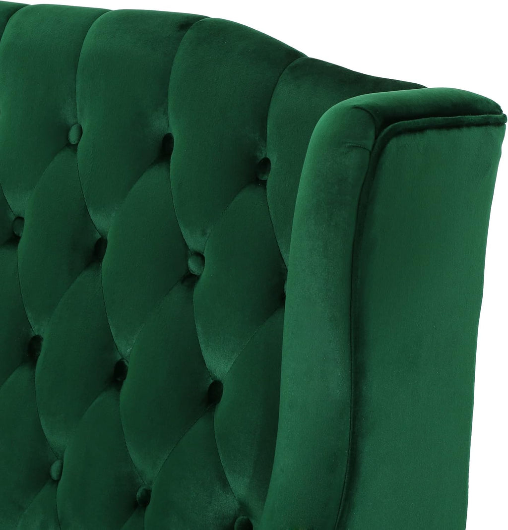 Emerald Modern Velvet Loveseat Sofa Couch, 50' Mid - Century Tufted Upholstered Small Love Seat Couch, Curved High Back 2-Seats Couches for Compact Space, Living Room, Apartment (Emerald)
