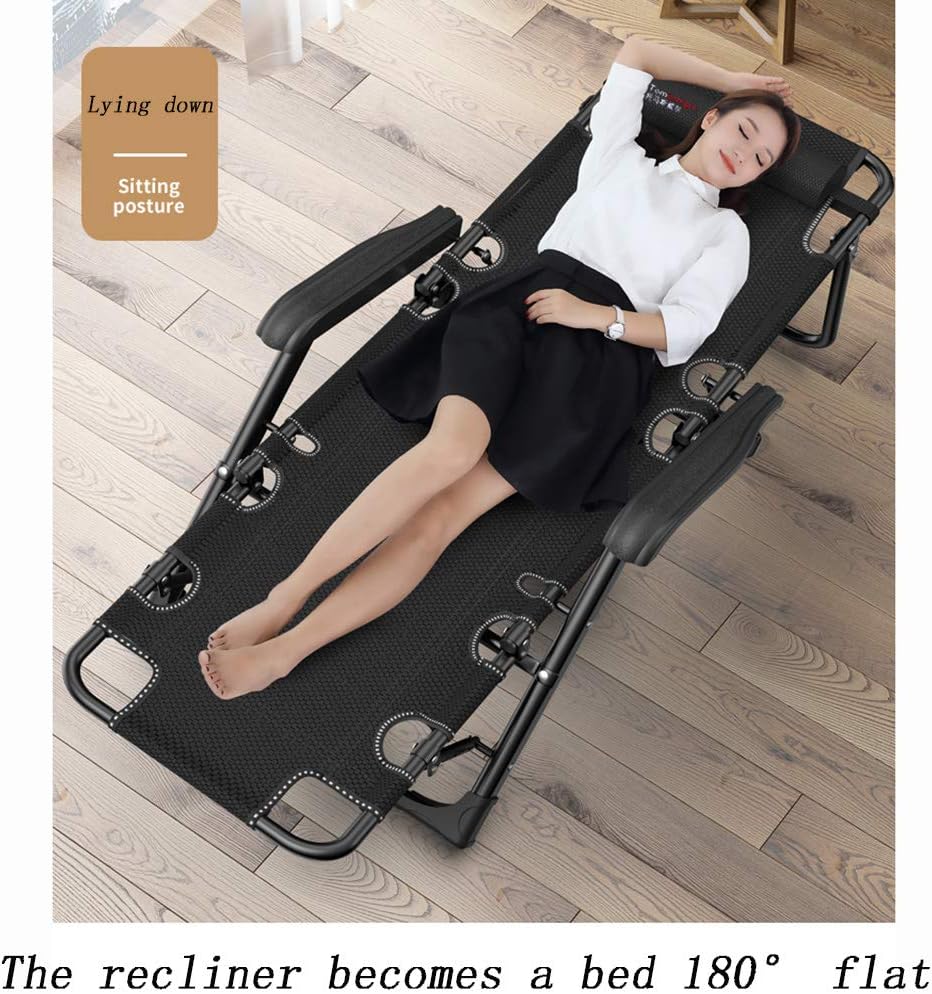 Portable Folding Deck Chair, Office nap Rocking Chair for Indoor/Outdoor/Balcony/Garden/Fishing
