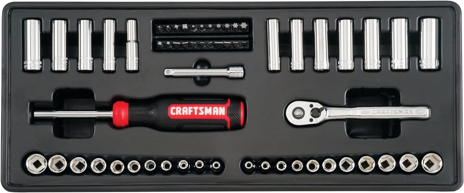 CRAFTSMAN Mechanic Tool Set, 104 Pieces, Includes 20.5' Drawers, 3-Compartments (CMMT45068)