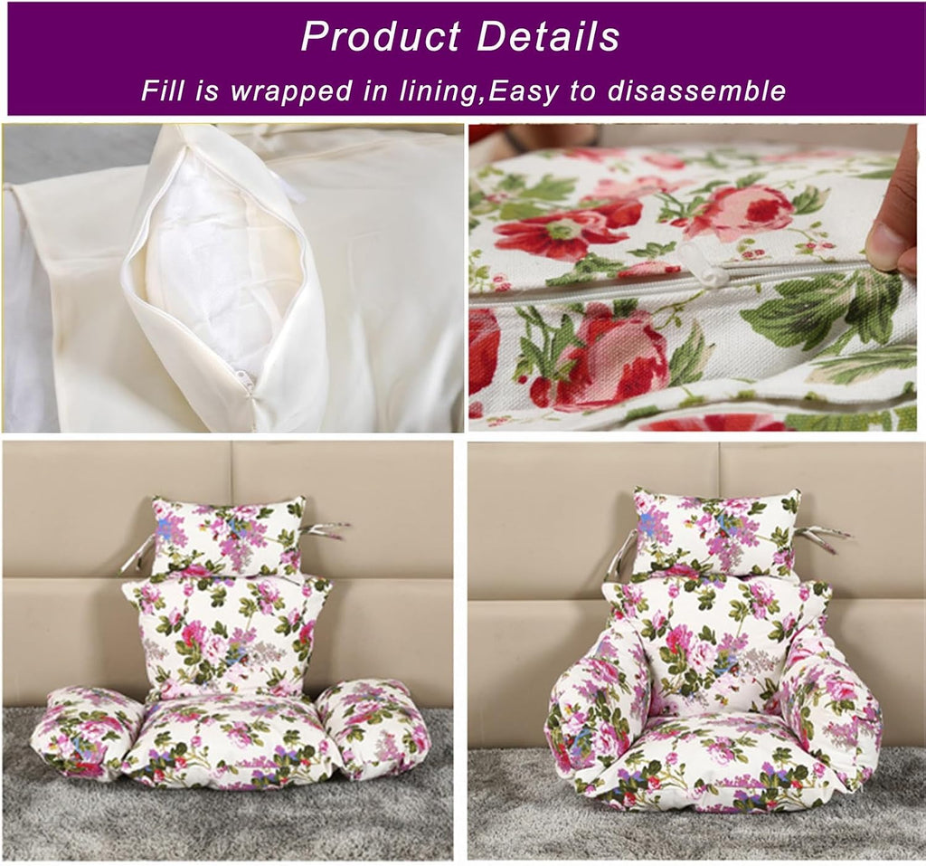 Egg Chair Cushion, Soft and Comfortable Hanging Basket Chair Cushion, Outdoor Recreation Egg Swing Chair Cushion(Azalea Green)