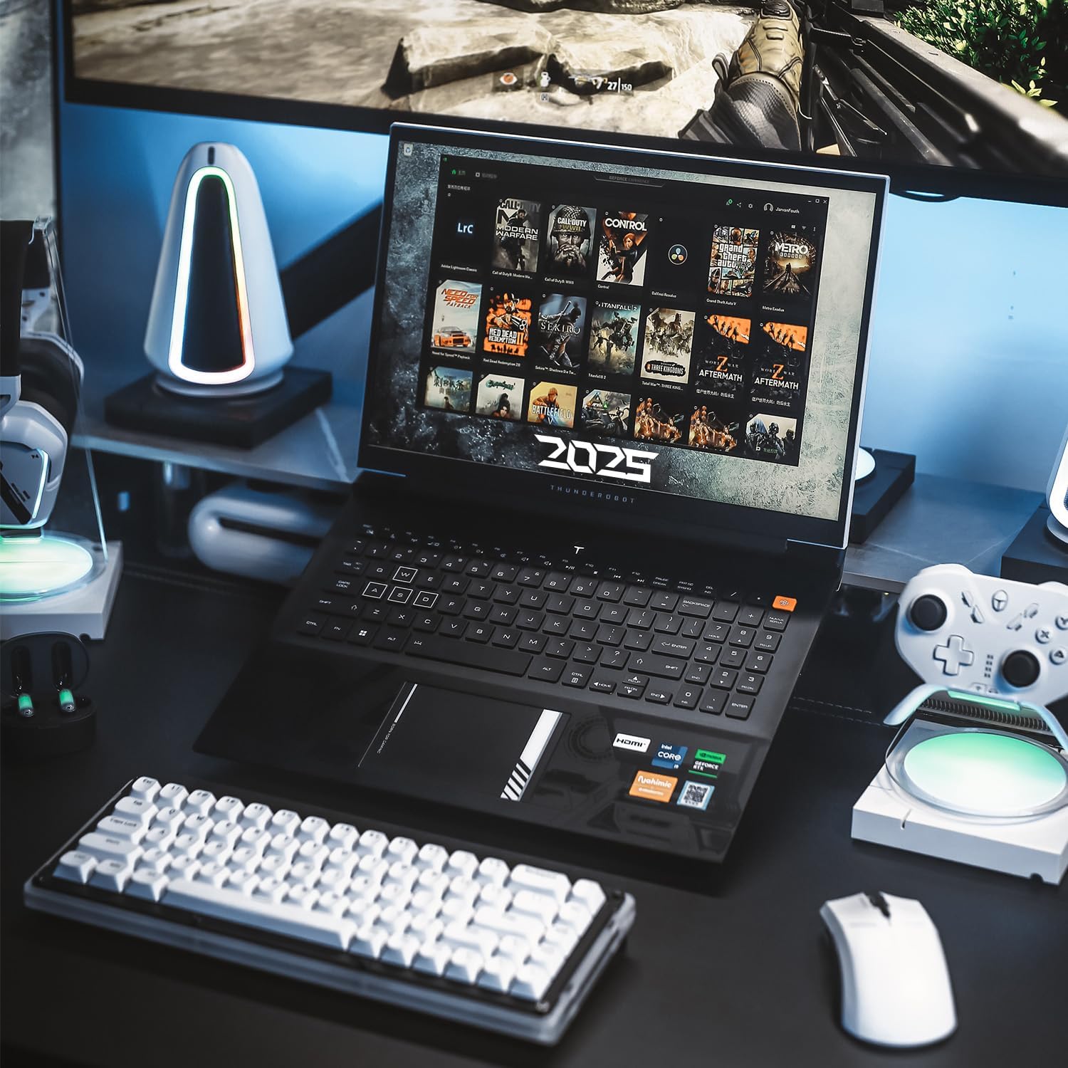 Thunderobot Zero 16 i9 RTX 4070 Gaming Laptop, 16' WQXGA 360Hz 2.5K Display, 14th Gen Intel Core i9-14900HX, GeForce RTX 4070, 32GB DDR5 RAM, 2TB SSD, RGB Backlit KB, Wi-Fi 6, Win 11 Home, White