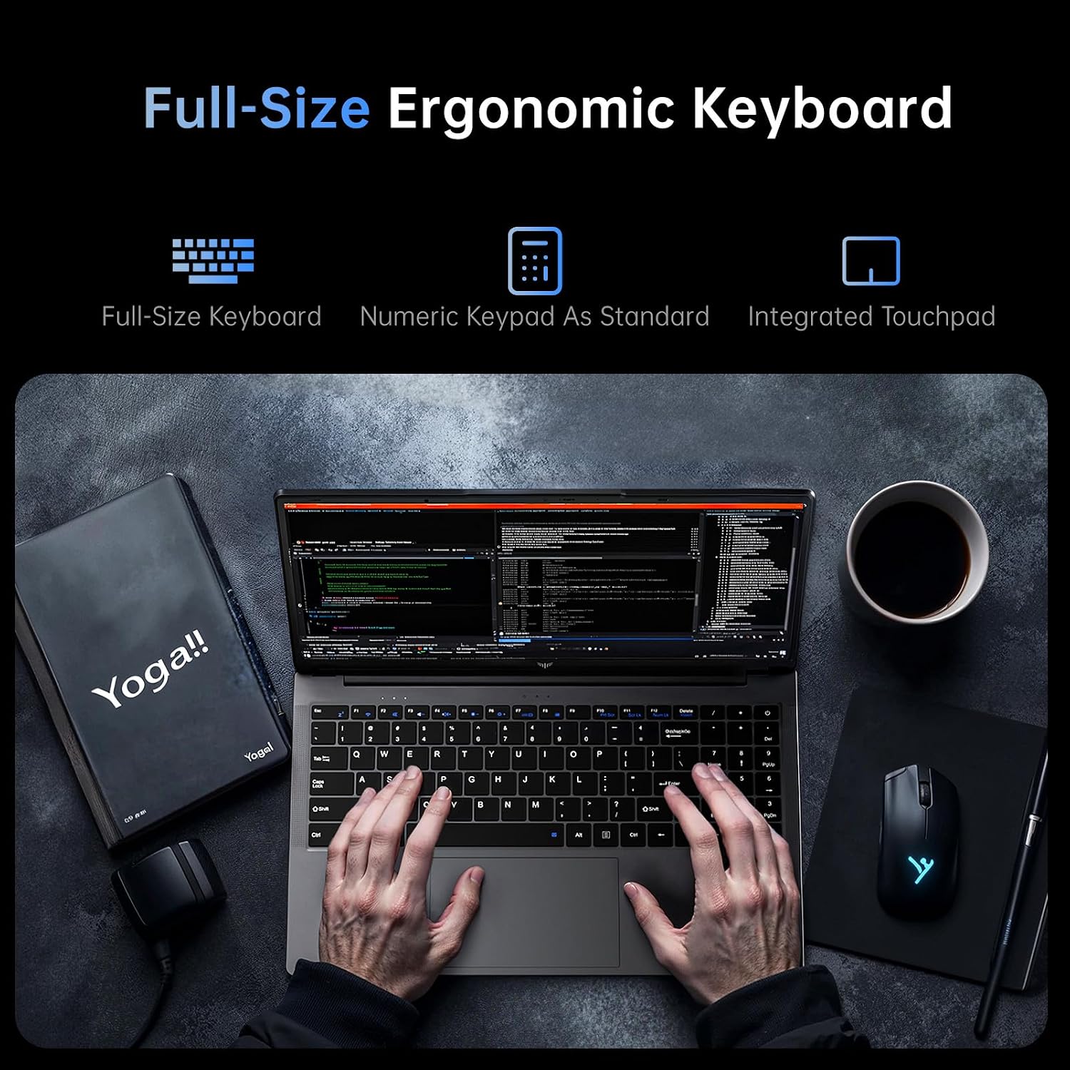 MALLRACE 15.6' IPS AMD Laptop, AMD Ryzen 3 4300U(4C/4T,Beat Intel Processor N100,up to 3.7GHz) Computer with Numbers Keyboard Type-C,WiFi 5 BT5.0, 54.72Wh for Student and Home